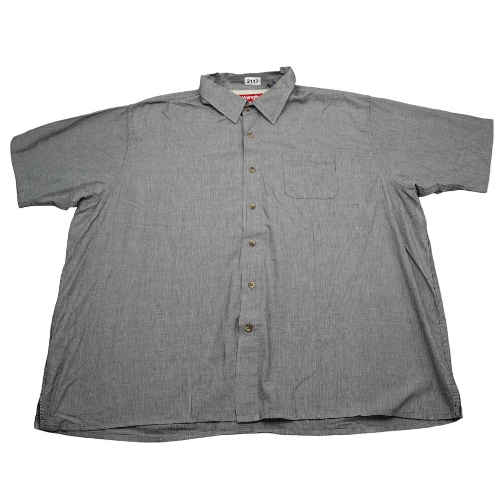 Wrangler Shirt Mens 3XL Gray Button Up Cowboy Western Big Outdoors Work